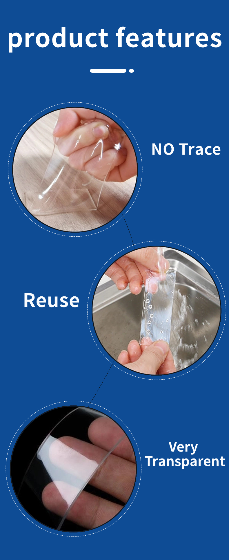 Intensive Candle Wick Sticker Waterproof Nano Double-Sided Adhesive Tape for Industry