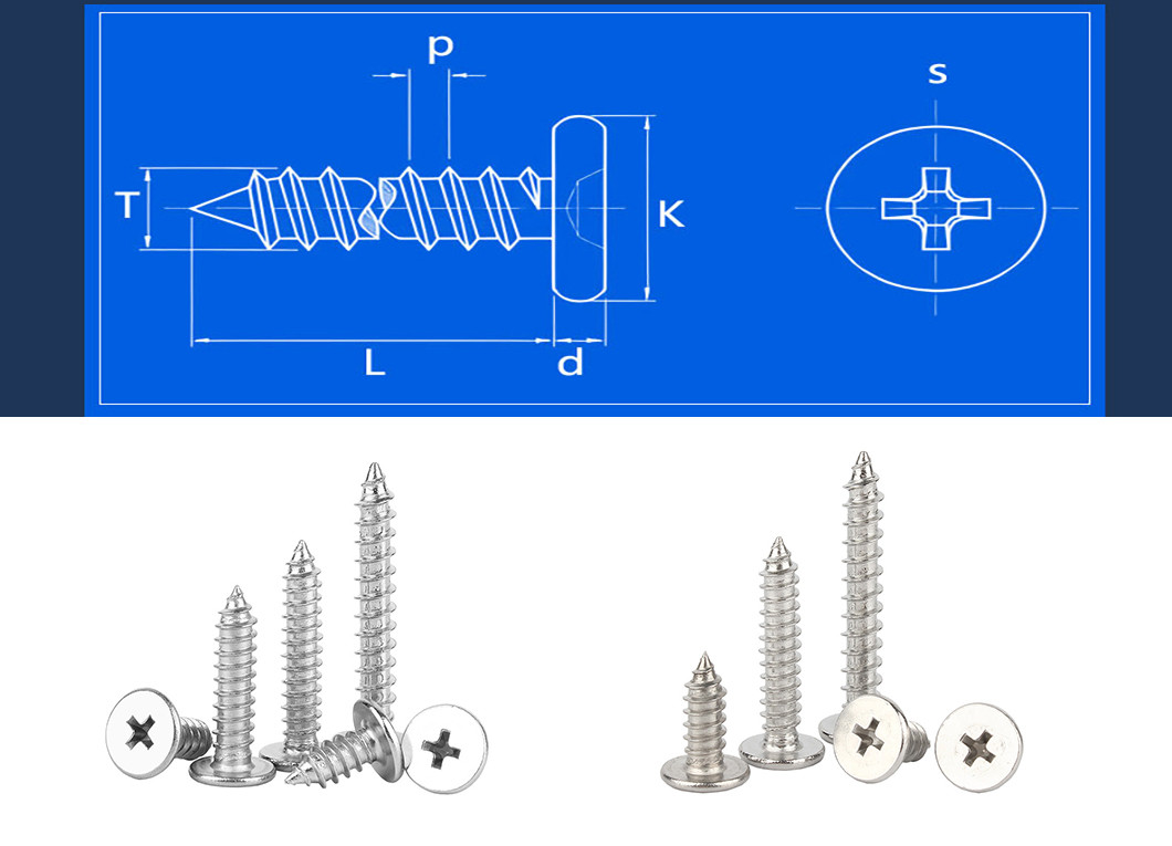 Phillips Head Self Tapping Screws Flat Head Self Tapper Screw For Wood