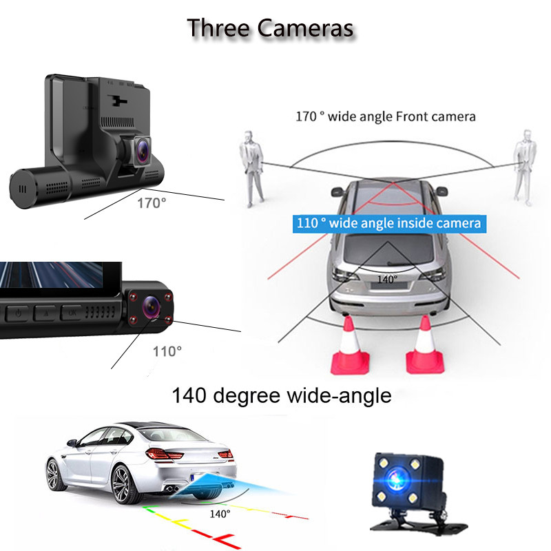 4Inch Touchscreen Wireless Dashboard Camera Dashboard DVR System GSensor Motion Detection