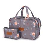 Women Zippered Floral Nylon Toiletry Bags For Travel