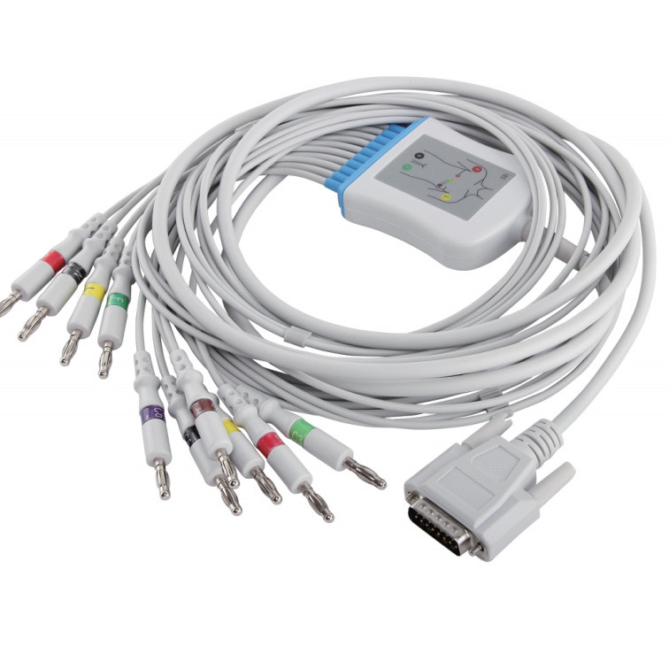 Pediatric 10 Lead Edan EKG Cable SE-12 Express SE-1200 3.6m TPU Jacket