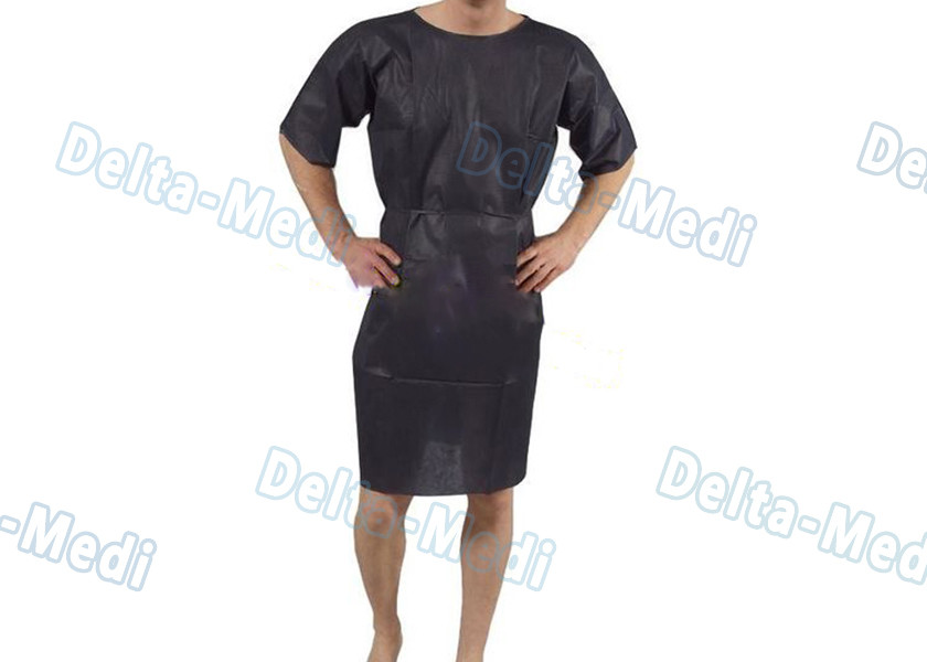 Sterile SMS / PP Disposable Protective Apparel Patient Gown Without Sleeves