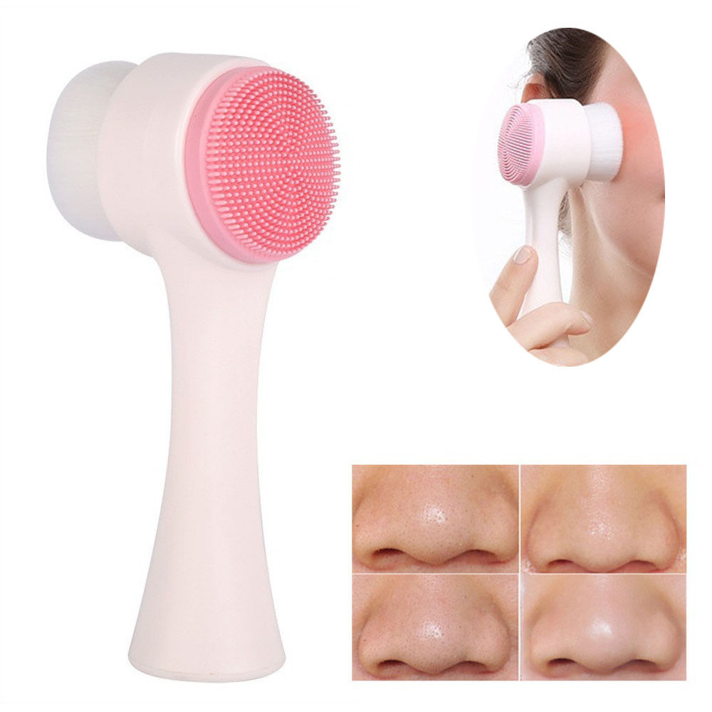 3D Face Massage Rechargeable Facial Cleansing Brush Tool Double Side