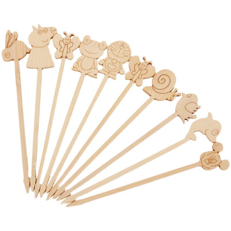 12cm Cocktail Bamboo Food Picks Bulk Wooden Cutlery Reusable