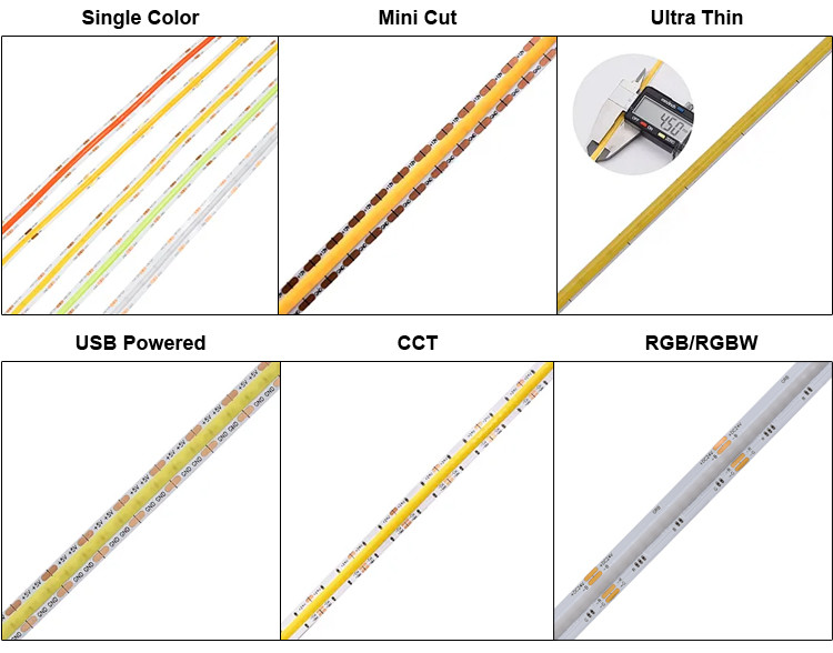 Wifi COB Led Strip Lights 12mm DC24V 840RGB CCT LED Tape Light