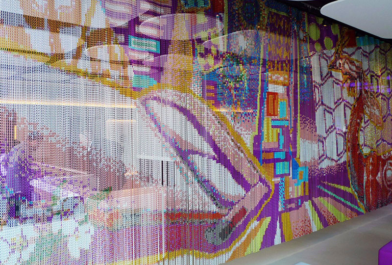 Lightweight Aluminum Coil Decorative Metal curtain For Restaurant