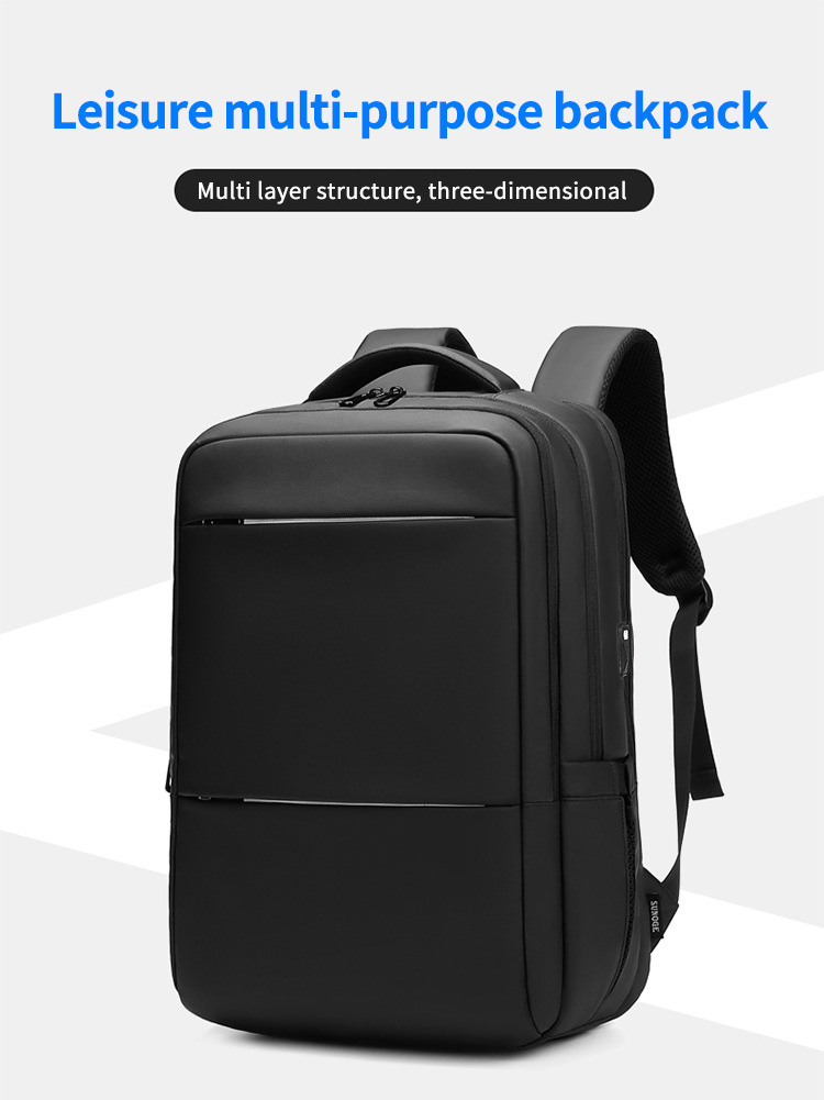 Factory selling custom logo men's waterproof business travel 15.6-inch laptop Backpack
