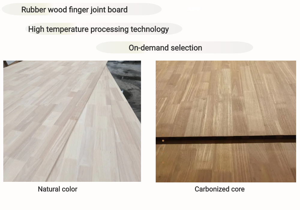 Eco Friendly Glue Used Grade Carbonized Yellow Rubber Finger Joint Hardwood Board