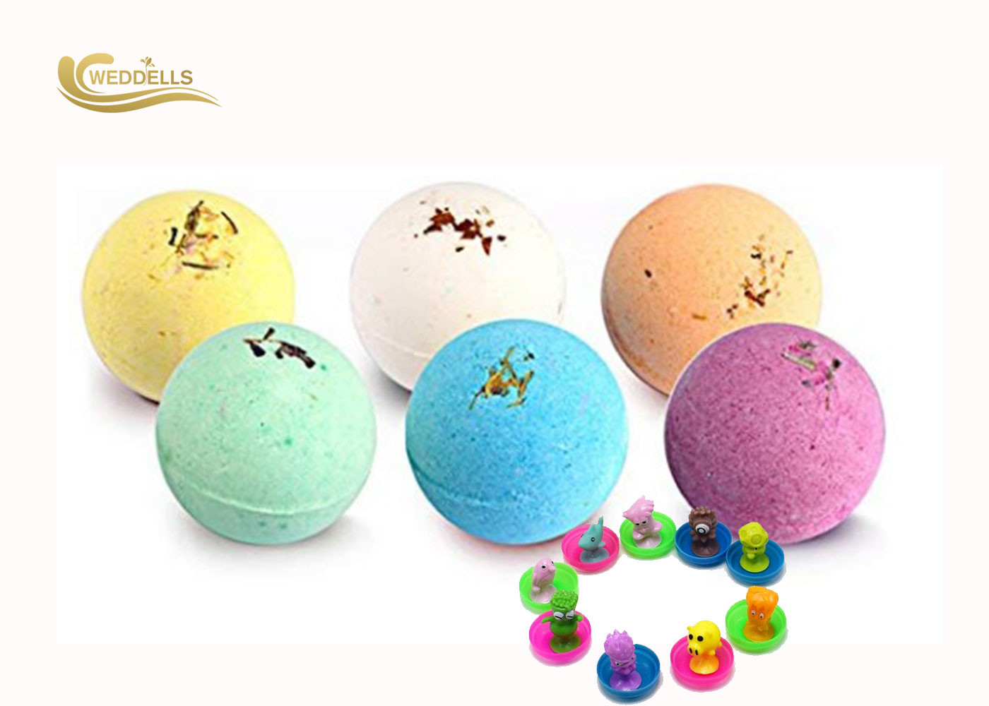 Peaches Bubble Kids Surprise Bath Bombs Organic Assorted Toys Gift set