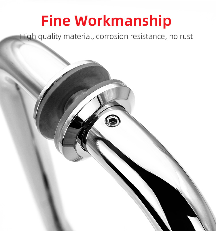 Polished Chrome Finish Glass Door Pull Handle Stainless Steel for Contemporary Style