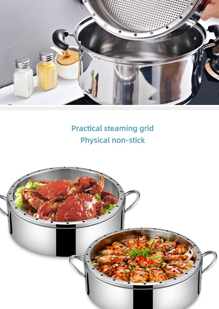Commercial Cookware Multilayer Stainless Steel Steamer Pot Large Capacity Cooking Pot With SS Lid