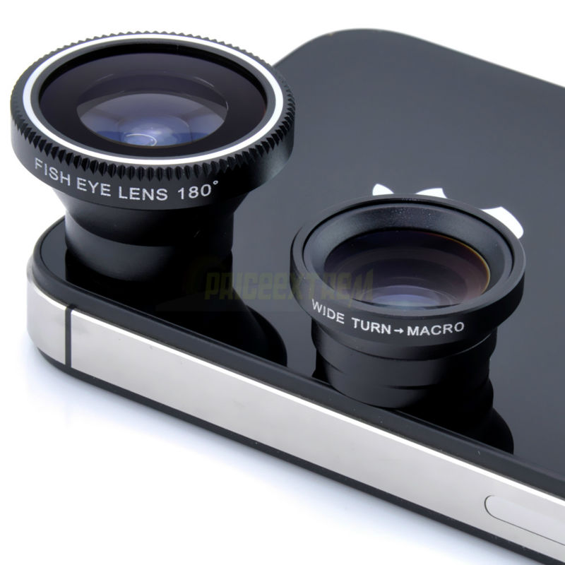 Detachable 3 In 1 Wide Angle Macro Fisheye Mobile Phone Camera Lens