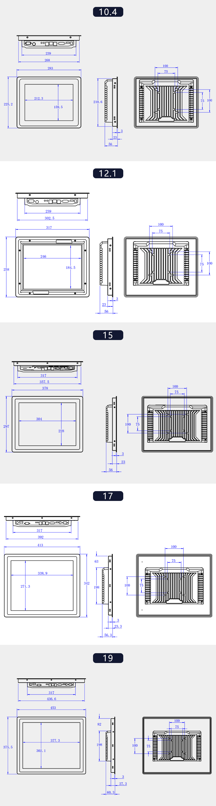 19 Inch WIN7 Industrial Pc Touch Screen Monitor , All In One Industrial Computer