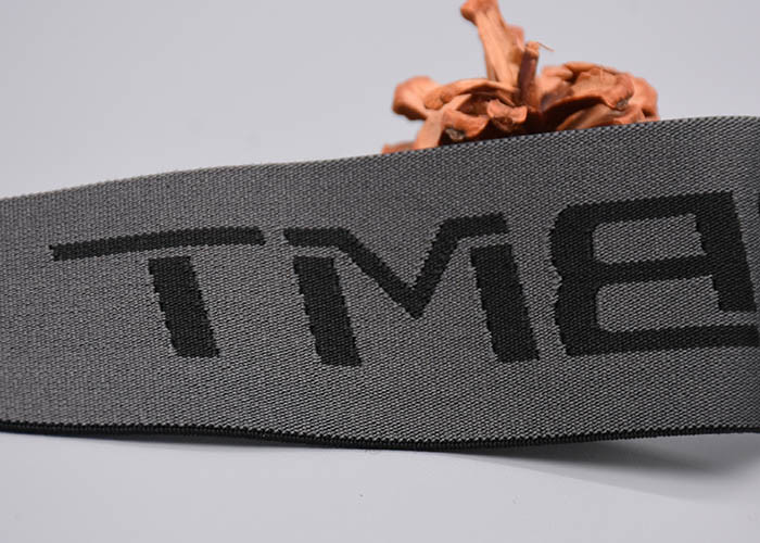 Wide Double Sided Logo Jacquard Elastic Band For Garments Custom 40mm