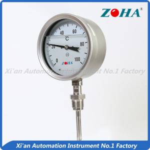 China SS Dial Temperature Gauge , Shock Proof Bimetallic Expansion Thermometer wholesale