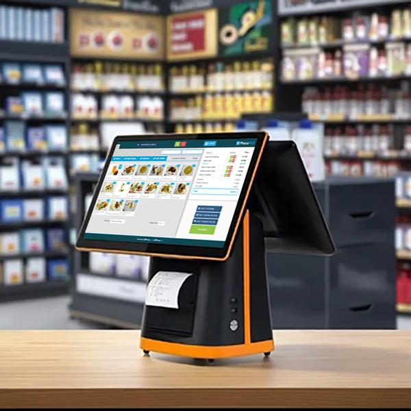 15 Inch Pos AIO Machine Dual Touch Screen POS Monitor For Cash Register Operations Perfect For Retail Operations