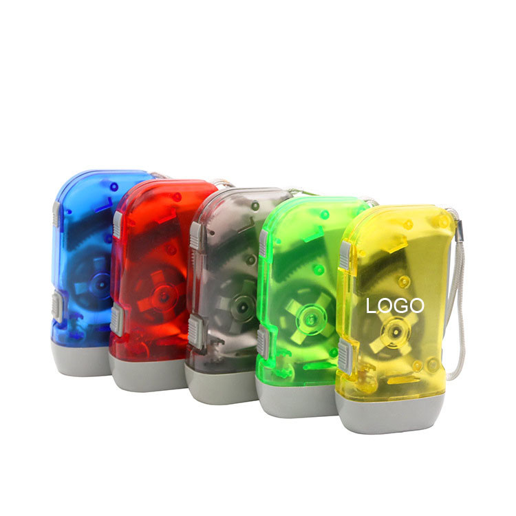 Self-generating electricity flashlight keychian 10*5*2.5cm ABS logo customized
