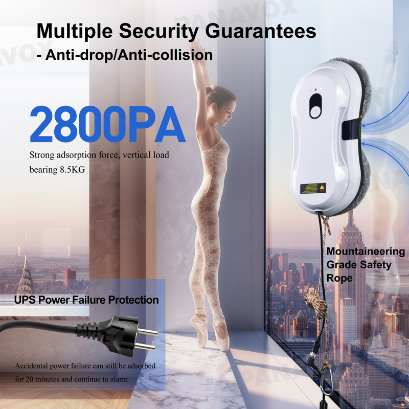 Intelligent Window Cleaner Robot 240v Ultra Thin Automatic Skylight Cleaner