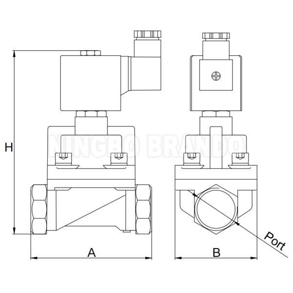 100 bar High Pressure Water Air Brass Solenoid Valve 3/8'' 1/2'' 3/4'' 1'' 220VAC 24VDC