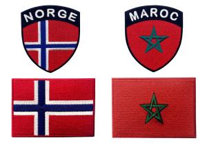 China Heat Cutting 3D Embroidered Country Flag Patches 7.5x5cm wholesale
