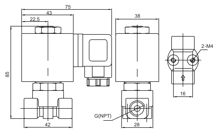1/8'' Two Way Water Air Stainless Steel Solenoid Valve Direct Acting