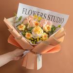 40x30cm Carnation Knitted Yarn Bouquet Beautiful Mother's Day Present