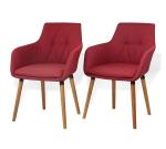 Dining Kitchen Modern Dining Armchair Wood Legs / Padded Seat Red Color