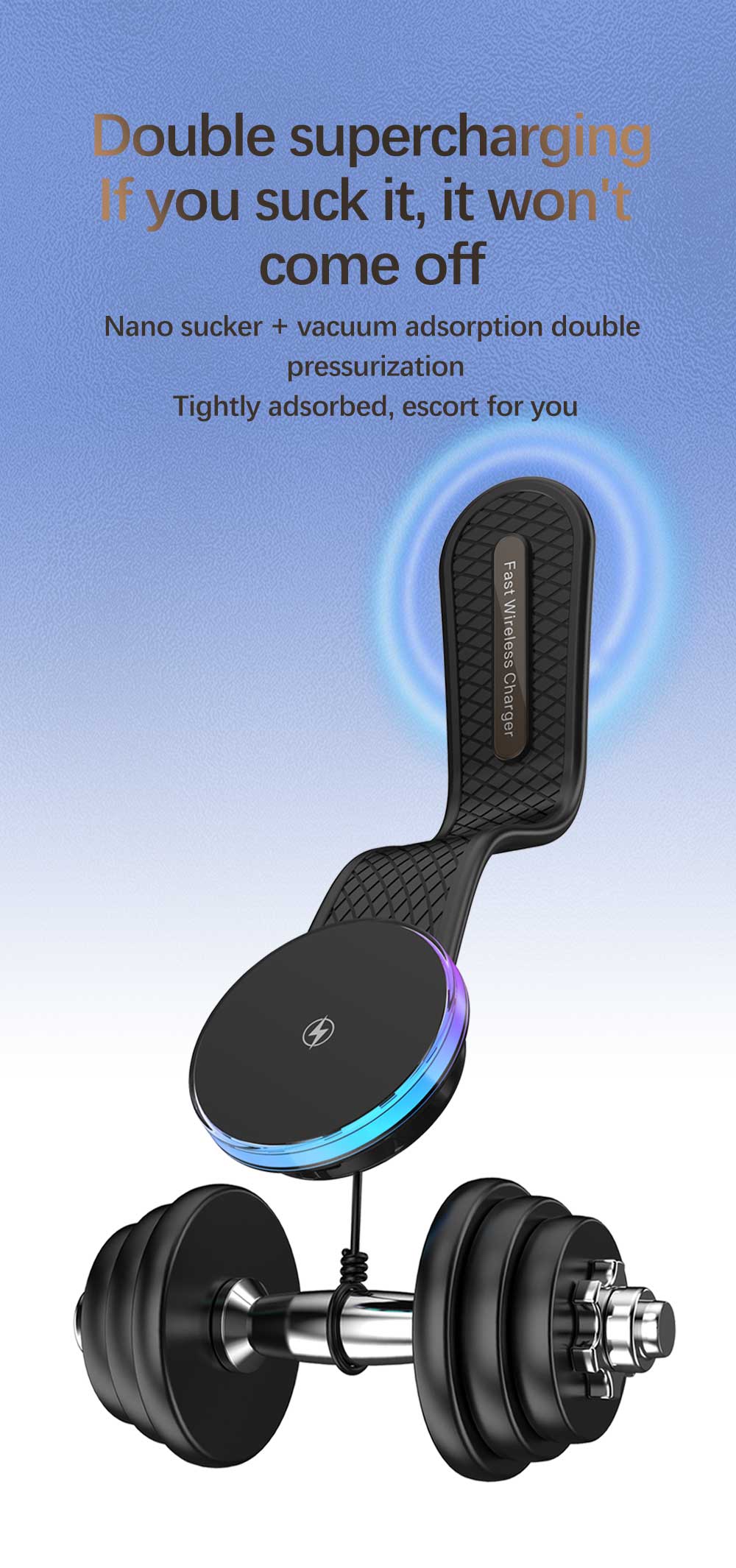 15w Magnetic Wireless Car Charger Pad with ABS Material and Type C Input Port
