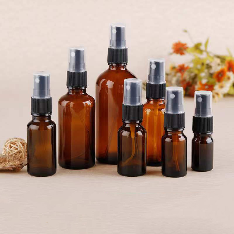 30ml 50ml Travel Rectangle Empty Perfume Glass Bottle with Aluminum Sprayer and Acrylic Cap SKIN CARE Crystal Spray Bottle