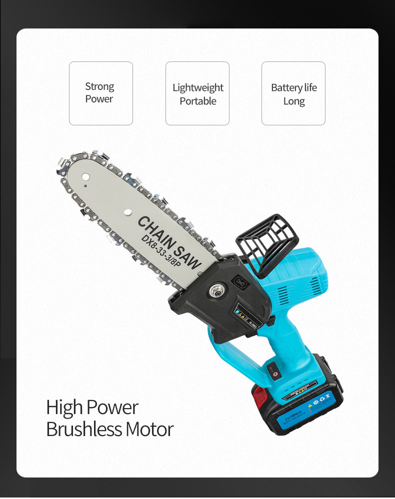 8 Inch 21V Cordless Electric Chainsaw Brushless Landscape Carpenter Chainsaw Replacement Makita B