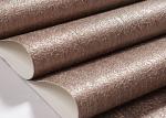 Waterproof Brown Embossed Wall Coverings , PVC Modern Living Room Wallpaper