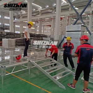 China Aluminium Alloy 6082-T6 Glass Stage For Wedding Event 200x200mm wholesale
