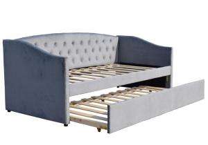 China Tufted Twin Upholstered Trundle Daybed Cruve Shape wholesale