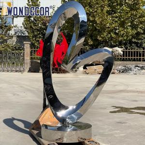 China Modern Outdoor Garden Metal Sculpture Abstract Irregular Twisted Ring wholesale