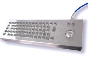 China dustproof waterproof Industrial Desktop Keyboard IP64 Stainless Steel With Trackball wholesale