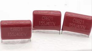 China Antirust Red Metallized Polypropylene Film Capacitor CBB21 155J400V wholesale