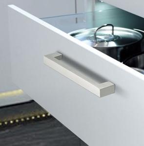 China 224mm Brushed Stainless Steel U Shape Silver Furniture Handle With Screws wholesale