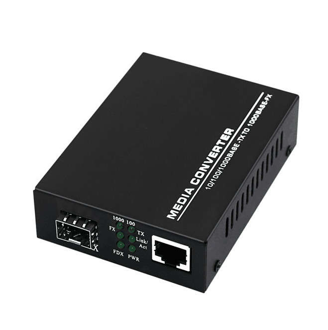 10/100/1000Mbps 1xRJ45+1xSFP Fiber media converter with DC power for IP camera dahua/Hikvision