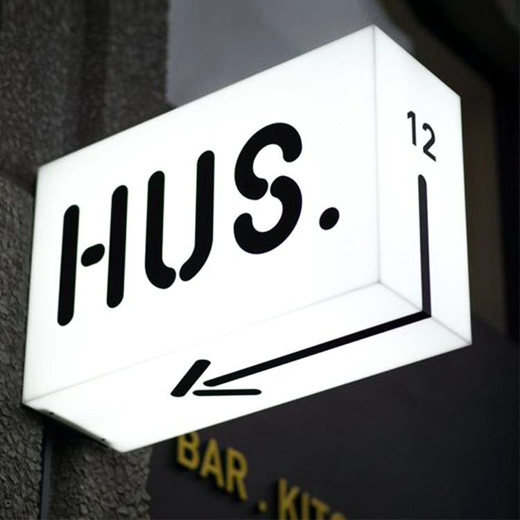 Customized Size Outdoor Light Box Sign with Stainless Steel Frame and LED Light Source