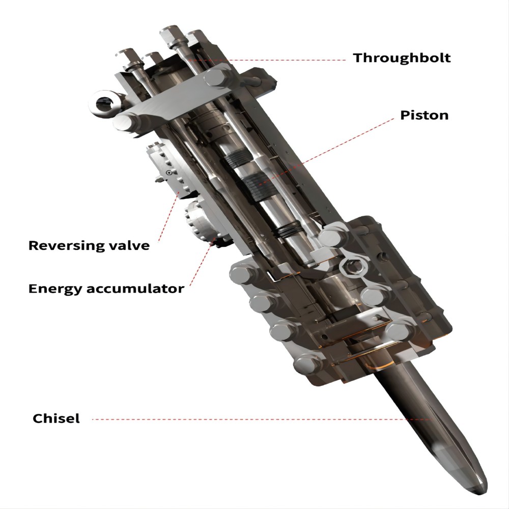 Condition CE Certified 140mm Alloy Irregular Shape Chisel Guide Hydraulic Breaker