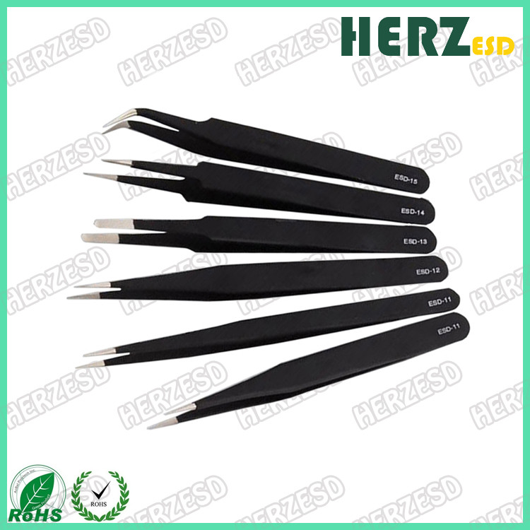 Clean Room Stainless Steel Tweezers ST-12 Straight Needle Nosed Type Anti Acid