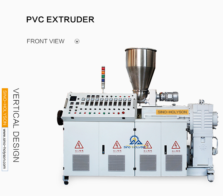 Counter Rotating Conical Twin Screw Extruder Plastic PVC 40 Rpm