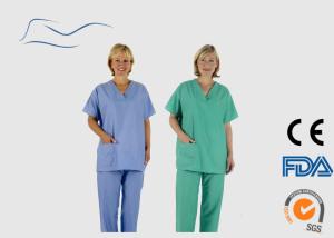 China Medical Disposable Scrub Suits PP Plastic Material Liquid Proof 40G wholesale