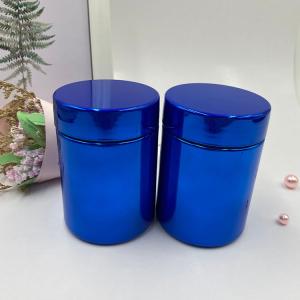 China 2oz 6oz 8oz 10oz 16oz 20oz Nutritional Supplement Containers Electroplated Metal Blue wholesale