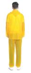 Korean Style Rain Coat High Vis Yellow PVC Rain Suit With Hood