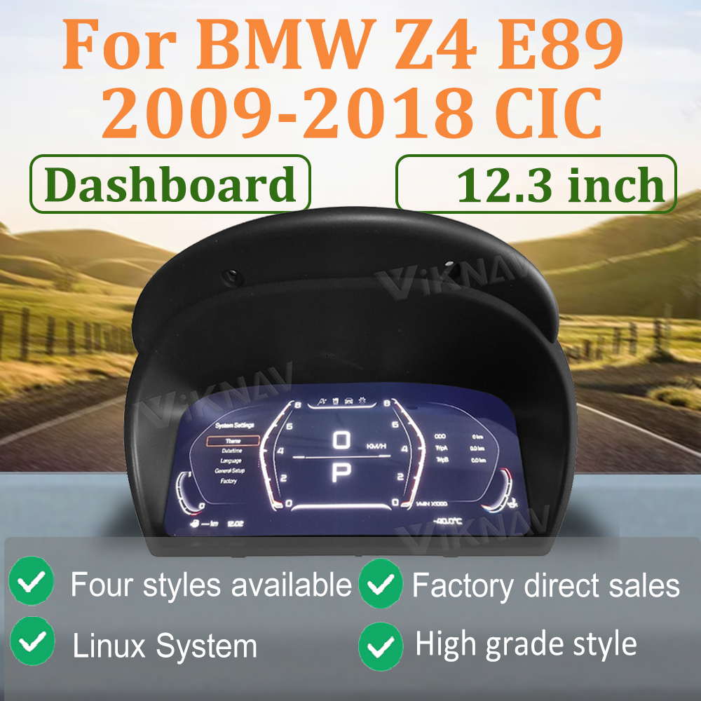 Viknav For BMW Z4 E89 (2009-2018) 12.3 inch CIC LCD Speedmeters Dashboard Player Latest Original Car Digital Cluster