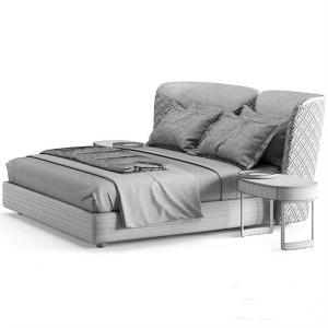 China Super King Size Velvet Luxury Italian Bed Full Brushed Leather Bed For Bedroom wholesale