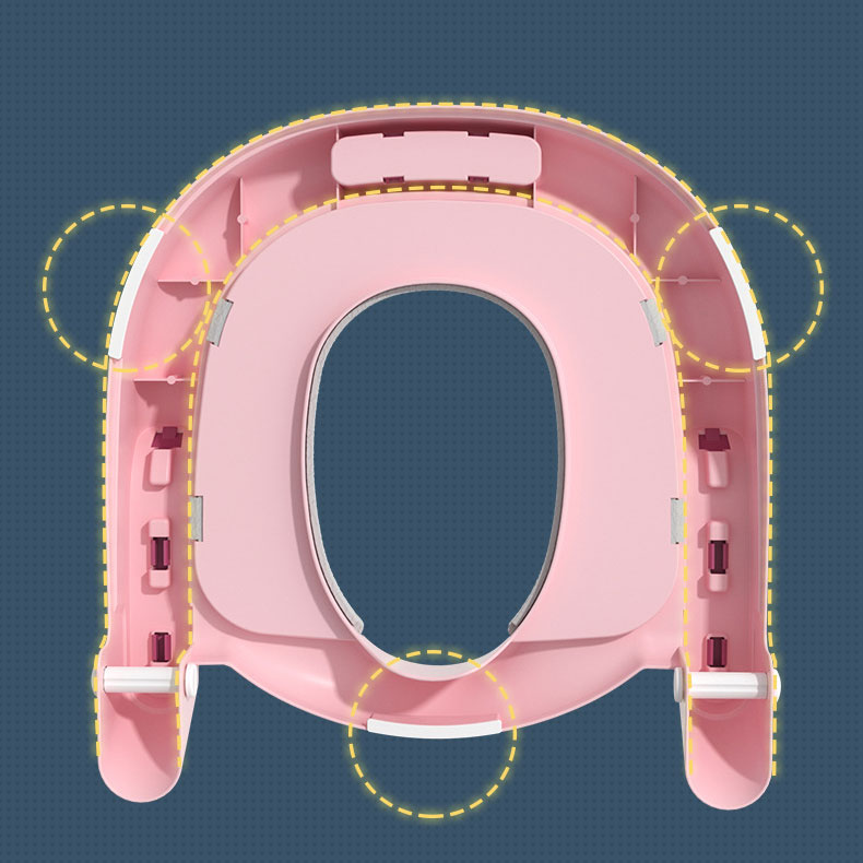 Anti-Slip Pad and Step Stool Included 2 in 1 Potty Training Toilet for Kids Animal Pattern Potty Seat