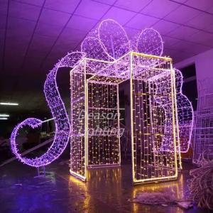China Giant outdoor christmas gift box lights wholesale