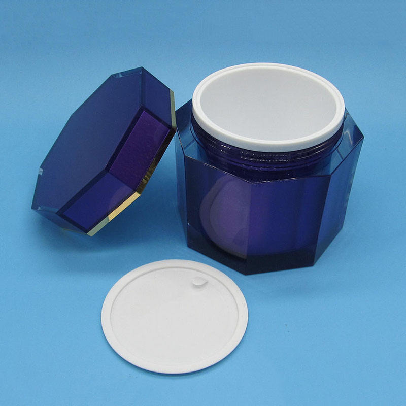 100g Acrylic Octagonal Cosmetic Jar Packaging For Cream / Medicine Capsules